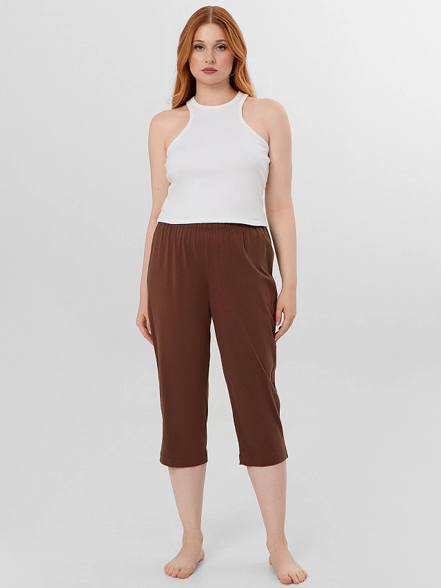 Бриджи домашние женские коричневые - 4