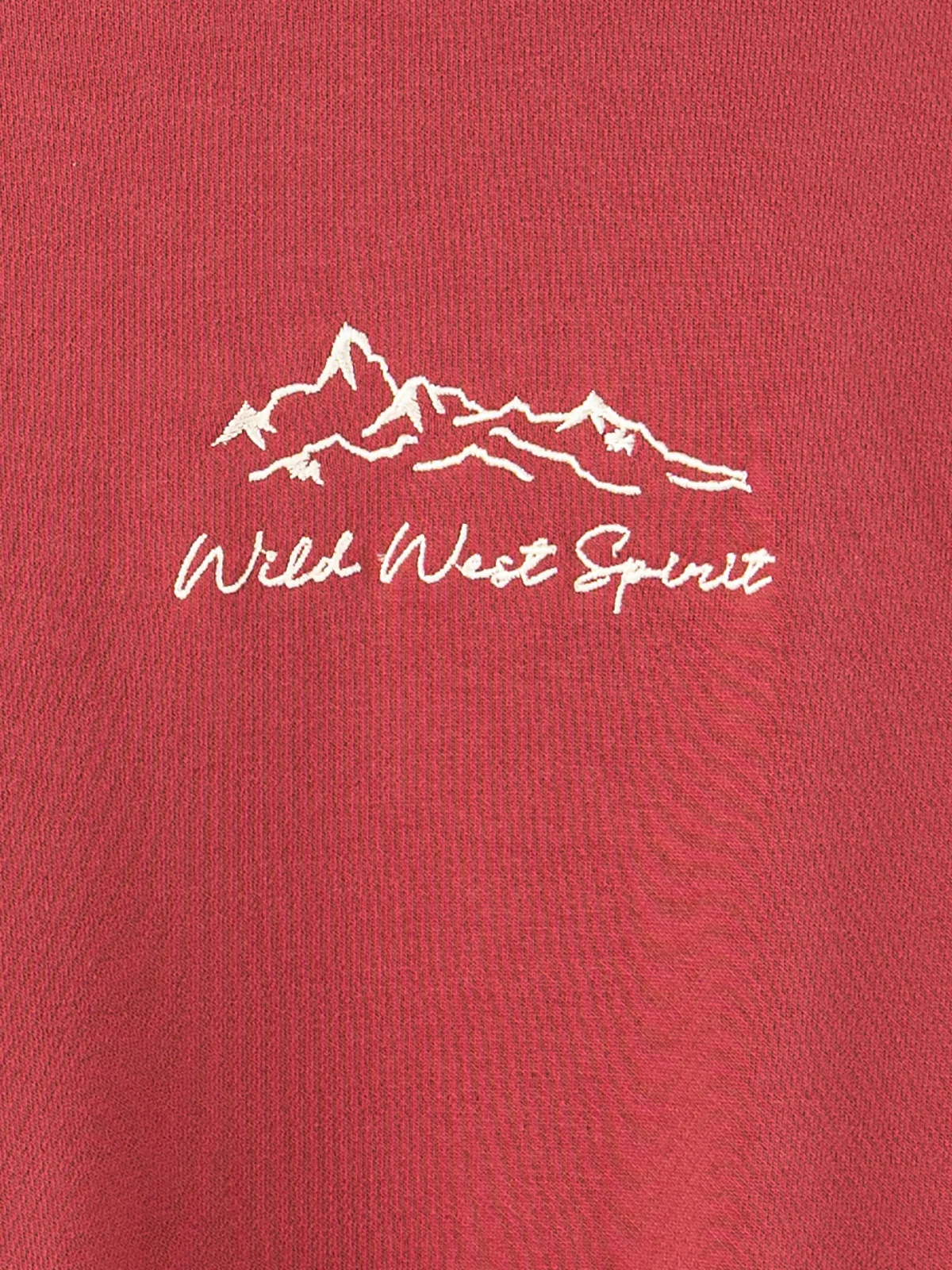 Свитшот женский красный с надписью "Wild west spirit" - 8