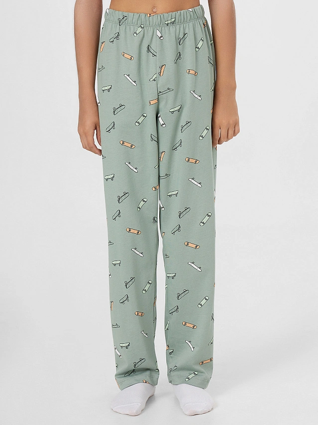 Комплект для мальчиков зеленый с надписью "Real skater" - 5