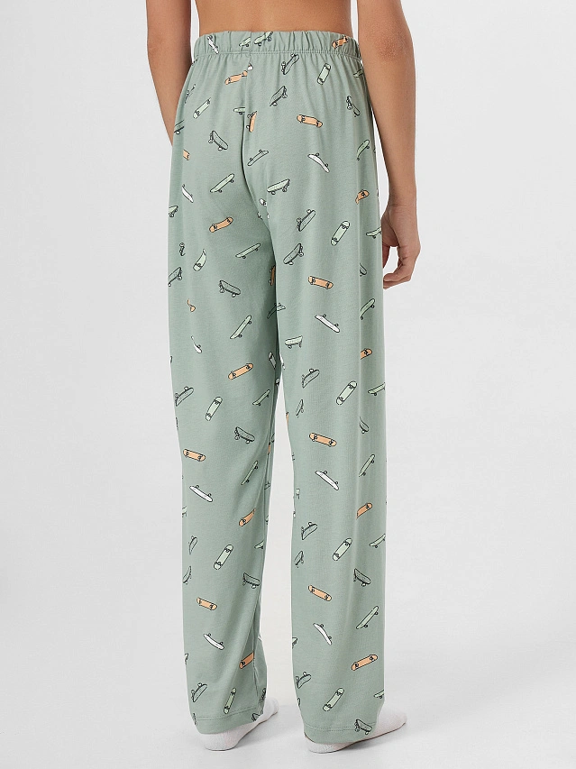 Комплект для мальчиков зеленый с надписью "Real skater" - 6