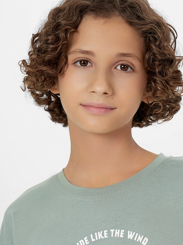 Комплект для мальчиков зеленый с надписью "Real skater" - 8