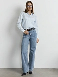 Джинсы женские Wide leg fit синие с высокой посадкой