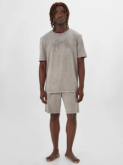 картинка Комплект домашний мужской серый с принтом от магазина мужской одежды Mark Formelle