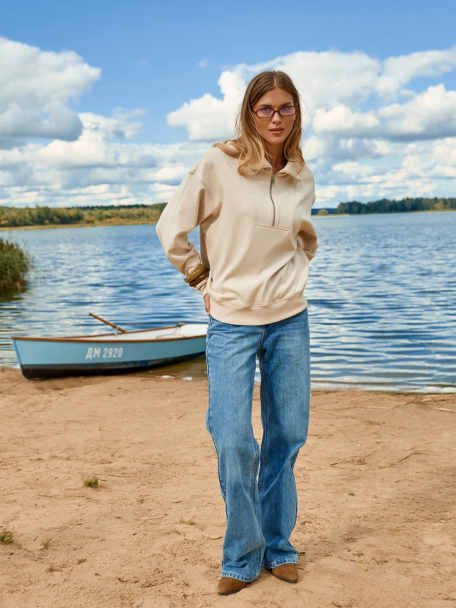 Толстовка женская кремовая - 10