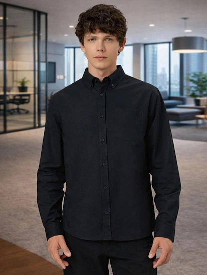 картинка Рубашка мужская черная от магазина мужской одежды Mark Formelle