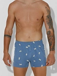 Мужские трусы-шорты синие с принтом