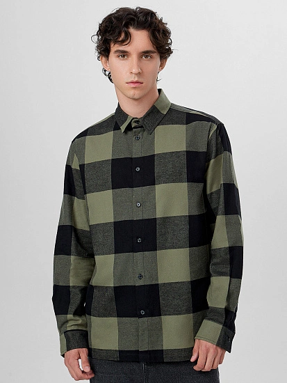 картинка Рубашка мужская зеленая в крупную клетку от магазина мужской одежды Mark Formelle