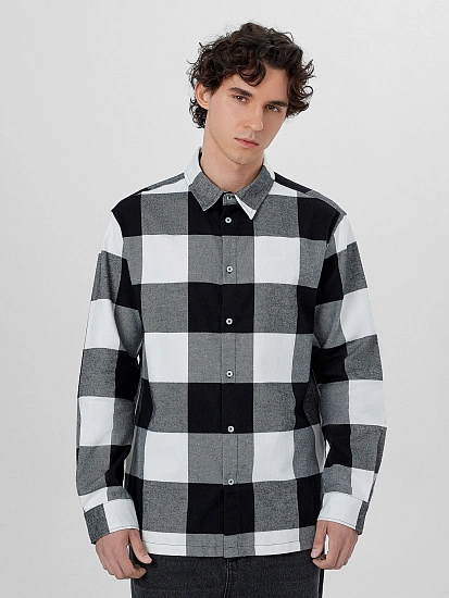 картинка Рубашка мужская серая в крупную клетку от магазина мужской одежды Mark Formelle