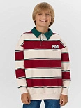 Свитшот для мальчиков в молочно-красную полоску