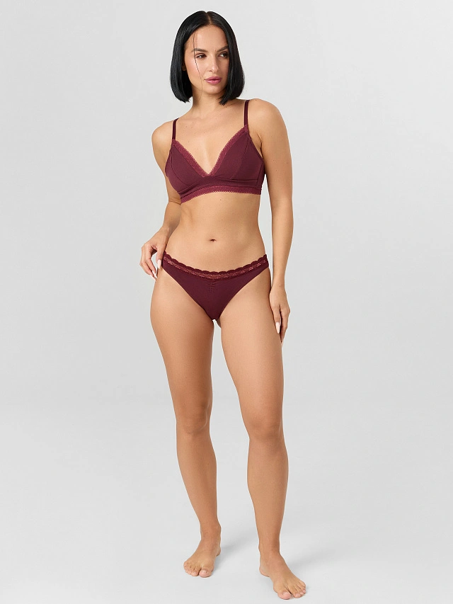 Трусы слипы женские бордовые - 7