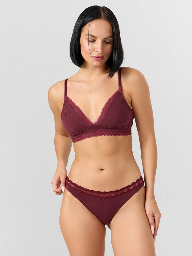 Трусы слипы женские бордовые - 8