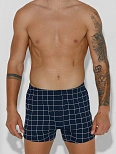Трусы шорты мужские синие в клетку