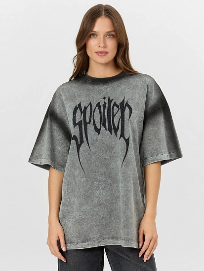 картинка Футболка женская черная с обработкой эйсид от магазина стильной одежды Mark Formelle