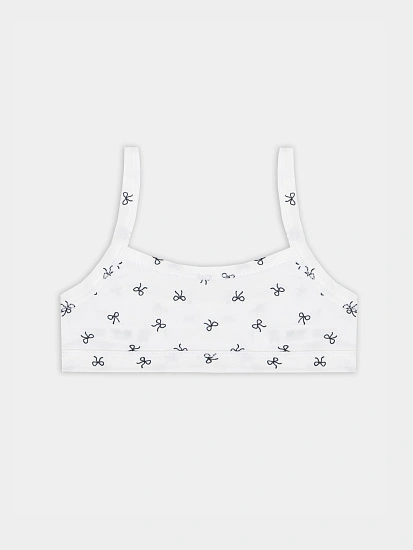 картинка Топ для девочек белый с бантиками от известного бренда одежды для девочек Mark Formelle