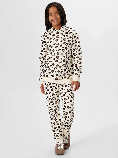 картинка Комплект для девочек бежевый с принтом от известного бренда одежды для девочек Mark Formelle