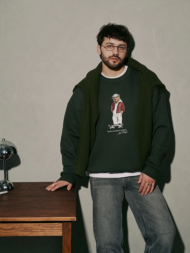 Свитшот мужской зеленый - 3