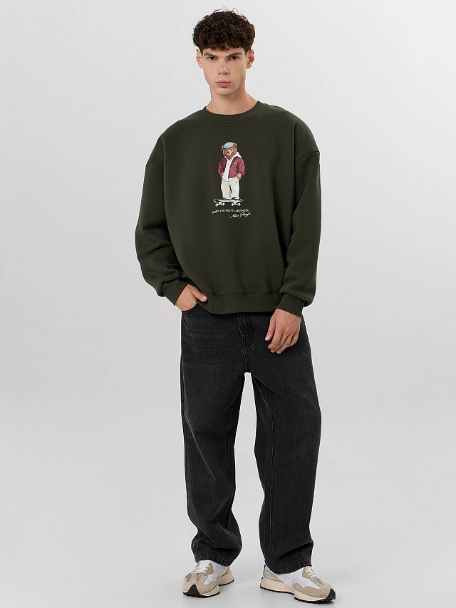 Свитшот мужской зеленый - 6