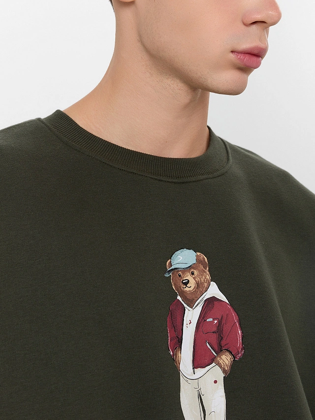 Свитшот мужской зеленый - 7