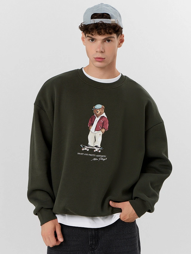 Свитшот мужской зеленый - 9