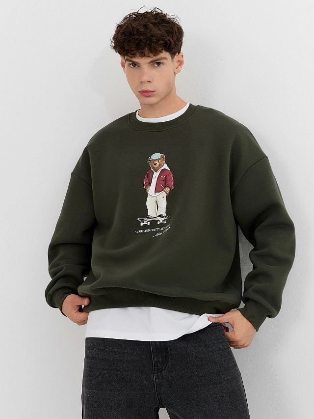 Свитшот мужской зеленый - 10