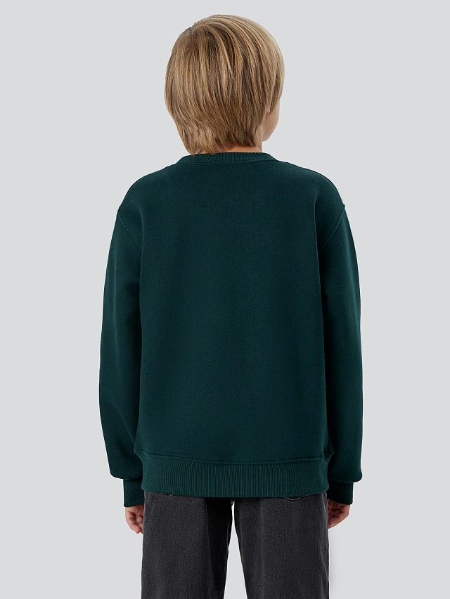 Свитшот для мальчиков зеленый с надписью "Wilderness" - 3