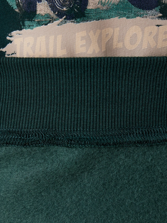 Свитшот для мальчиков зеленый с надписью "Wilderness" - 7