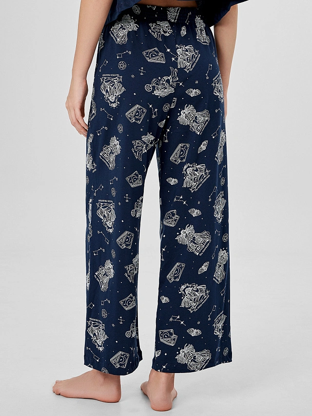 Комплект домашний женский синий с узором карт таро - 6