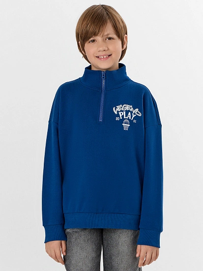 картинка Толстовка для мальчиков синяя с принтом  от магазина одежды для мальчиков от бренда Mark Formelle