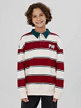Свитшот для мальчиков в молочно-красную полоску