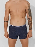 Трусы боксеры мужские синие с принтом