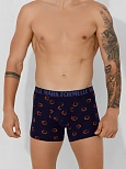 Трусы боксеры мужские синие с принтом