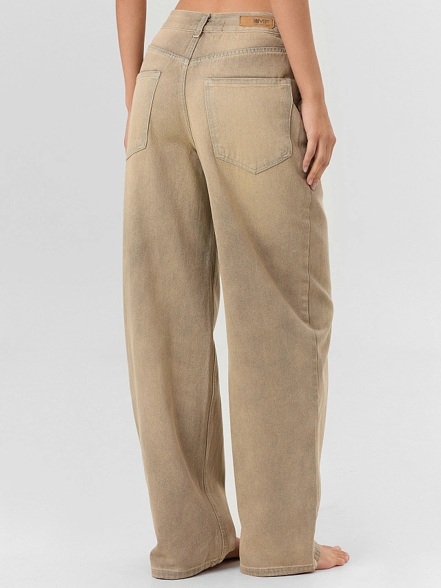 Джинсы женские бежевые - 4