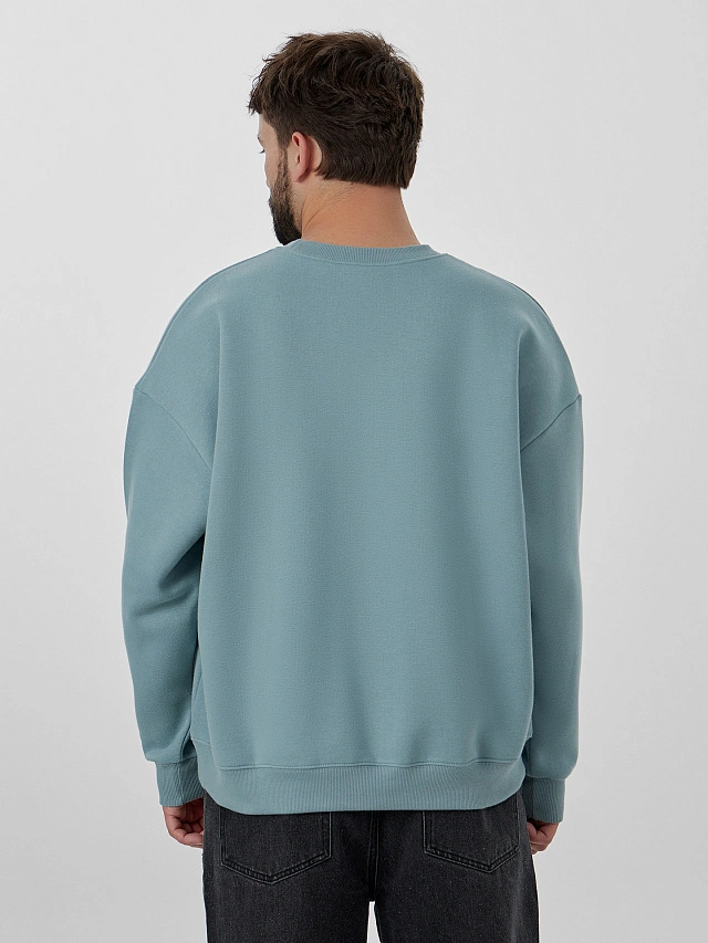 Свитшот мужской серый с печатью - 3