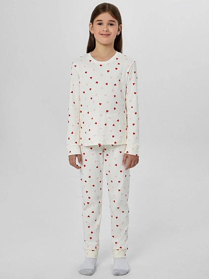 картинка Комплект для девочек с узором сердечки от известного бренда одежды для девочек Mark Formelle