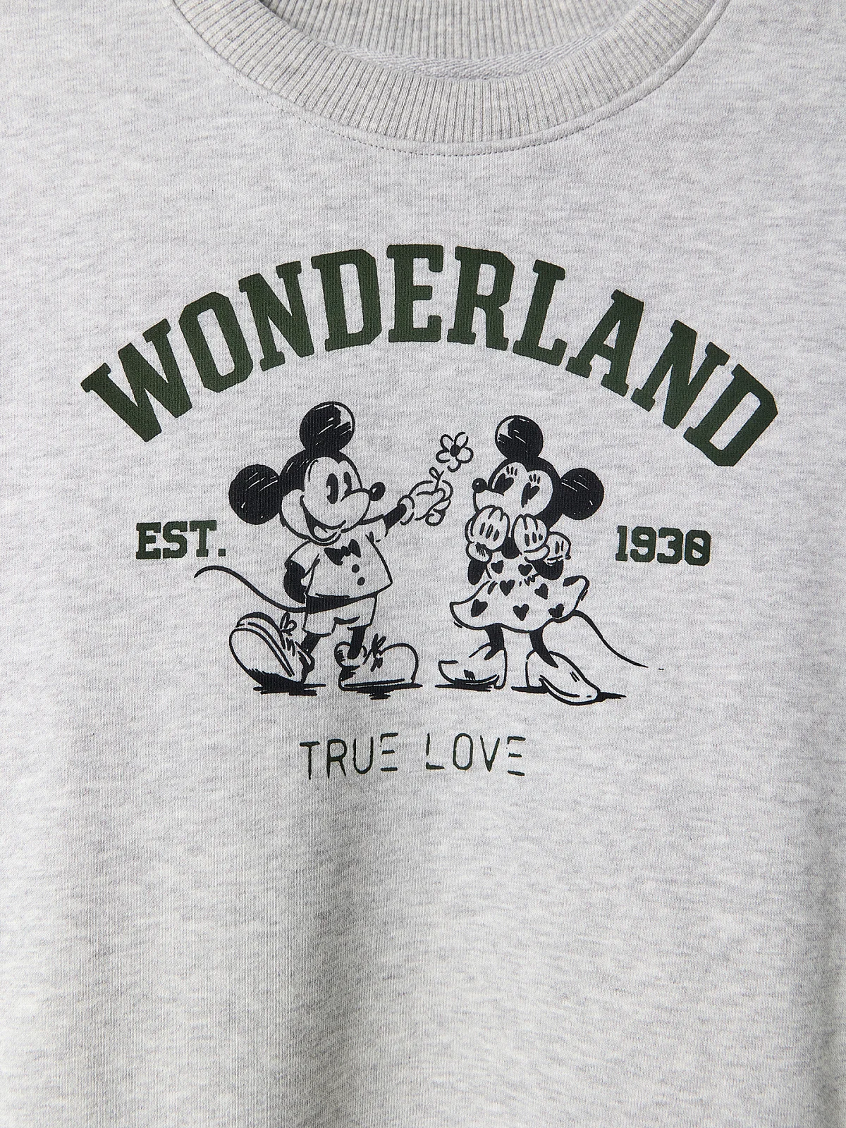 Свитшот женский серый с надписью "Wonderland"