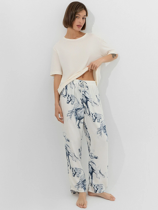 Комплект женский домашний с узором - 16