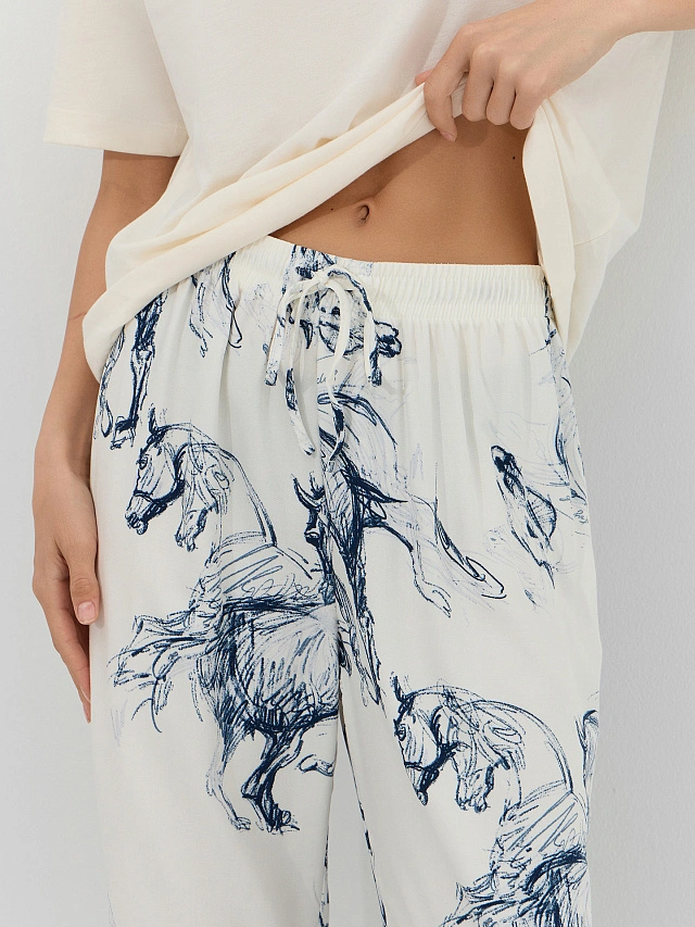 Комплект женский домашний с узором - 17