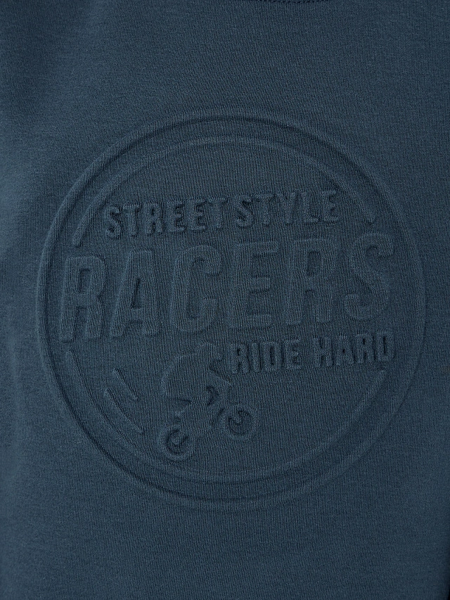 Свитшот для мальчиков синий с надписью "Streetstyle racers" - 5