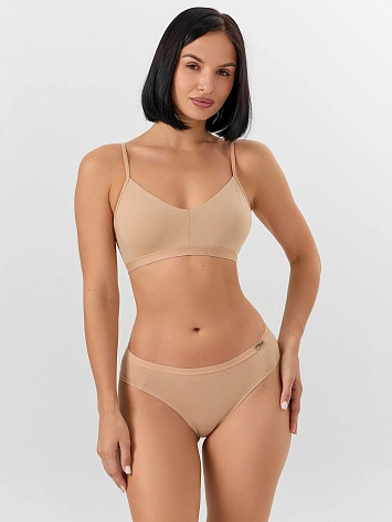 Трусы бразилиана женские бежевые