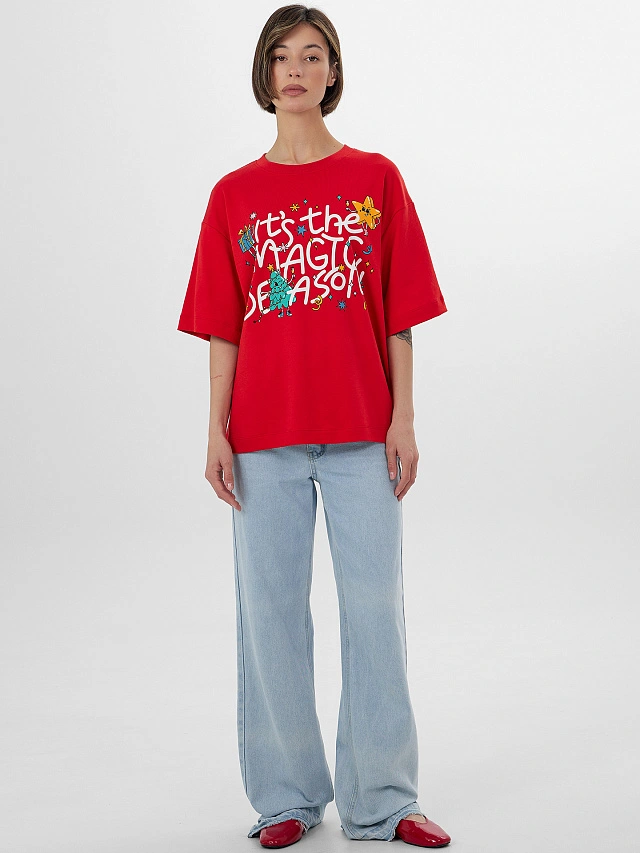 Футболка женская с надписью "It's the magic season" - 4