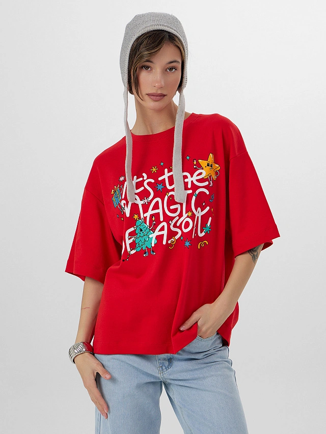 Футболка женская с надписью "It's the magic season" - 6