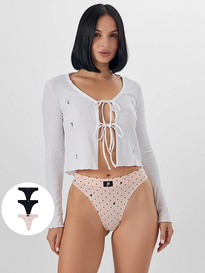 картинка Трусы бразилиана женские в наборе, 3 шт от магазина стильной одежды Mark Formelle