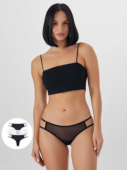 картинка Трусы бразилиана женские в наборе, 3 шт от магазина стильной одежды Mark Formelle