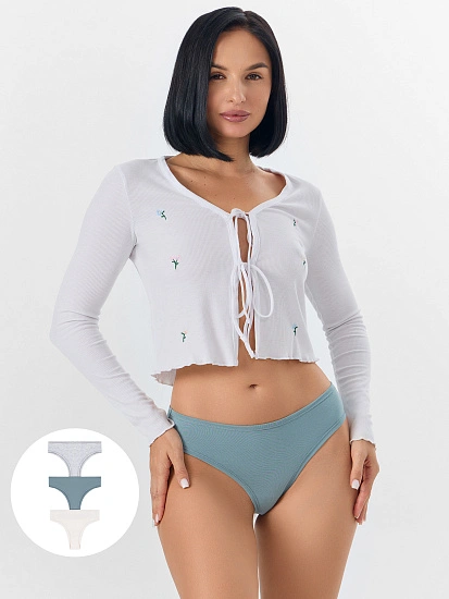 картинка Трусы бразилиана женские в наборе, 3 шт от магазина стильной одежды Mark Formelle