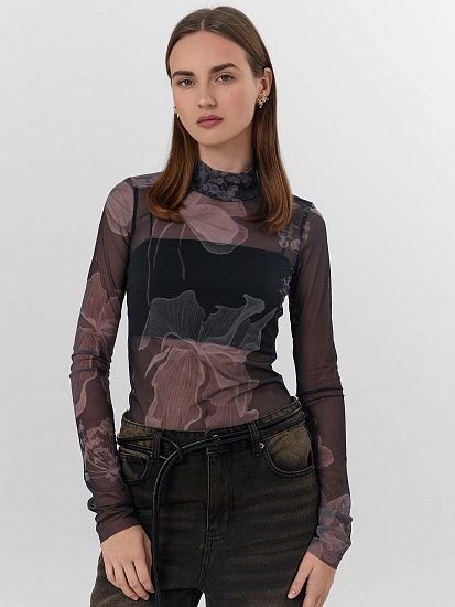 картинка Джемпер женский черный из сетки от магазина стильной одежды Mark Formelle