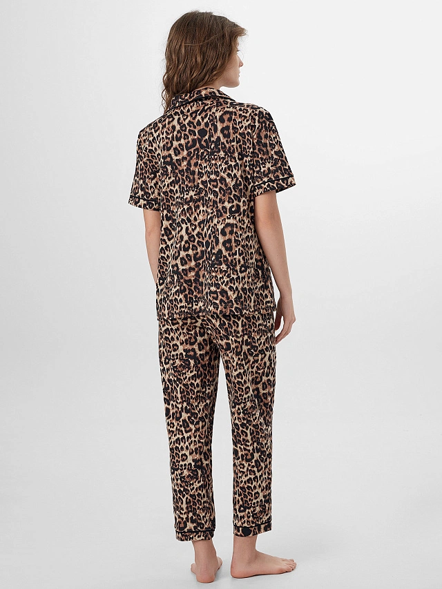 Комплект домашний женский с леопардовым принтом - 3