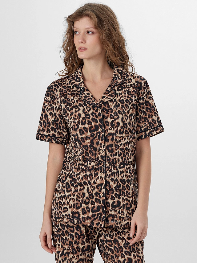 Комплект домашний женский с леопардовым принтом - 4