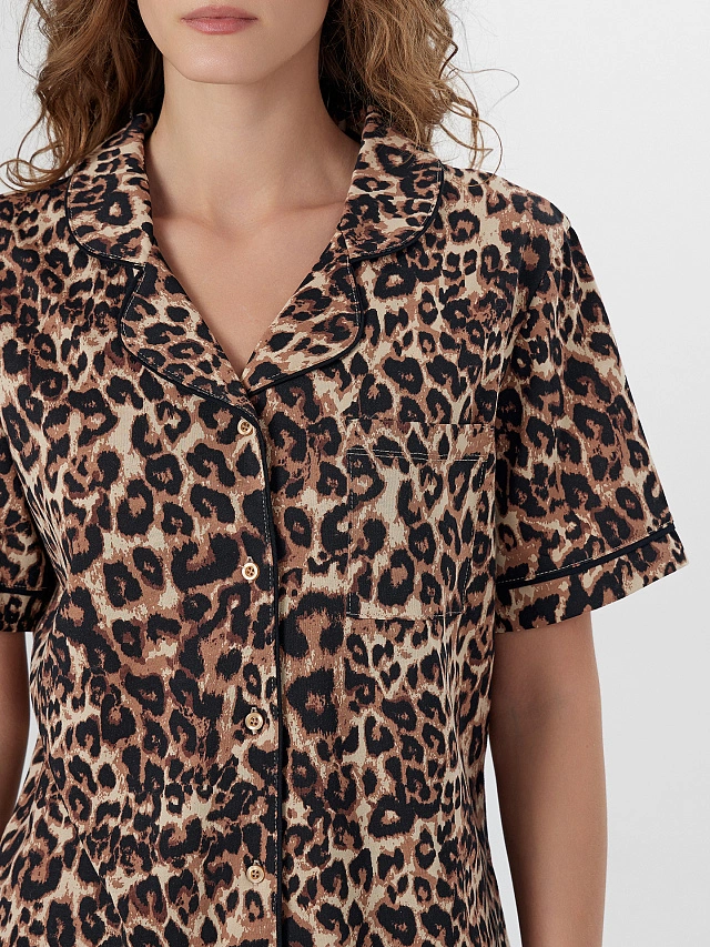 Комплект домашний женский с леопардовым принтом - 5