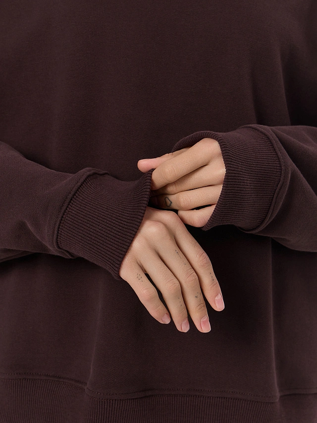 Свитшот женский коричневый с печатью - 6