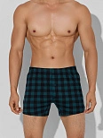 Трусы-шорты мужские зеленые в клетку
